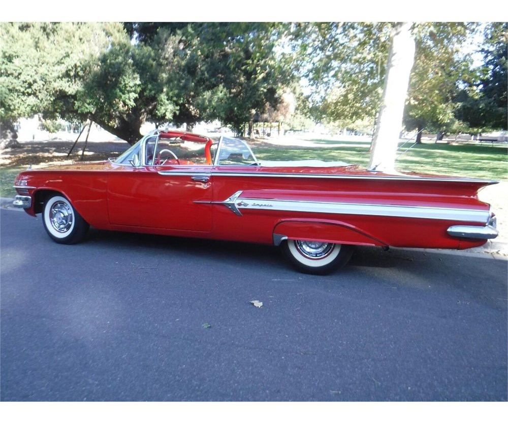 1960 Chevrolet Impala Convertible American Flag Design Aluminum License Plate 