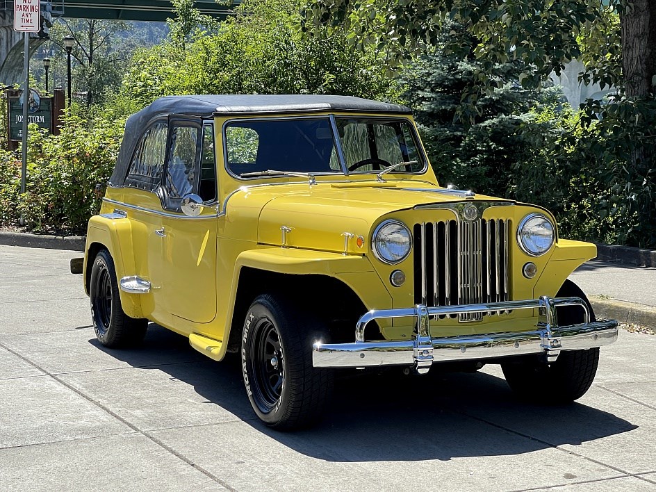 Jeepster Commando Two Spoke Steering Wheel with Horn Button